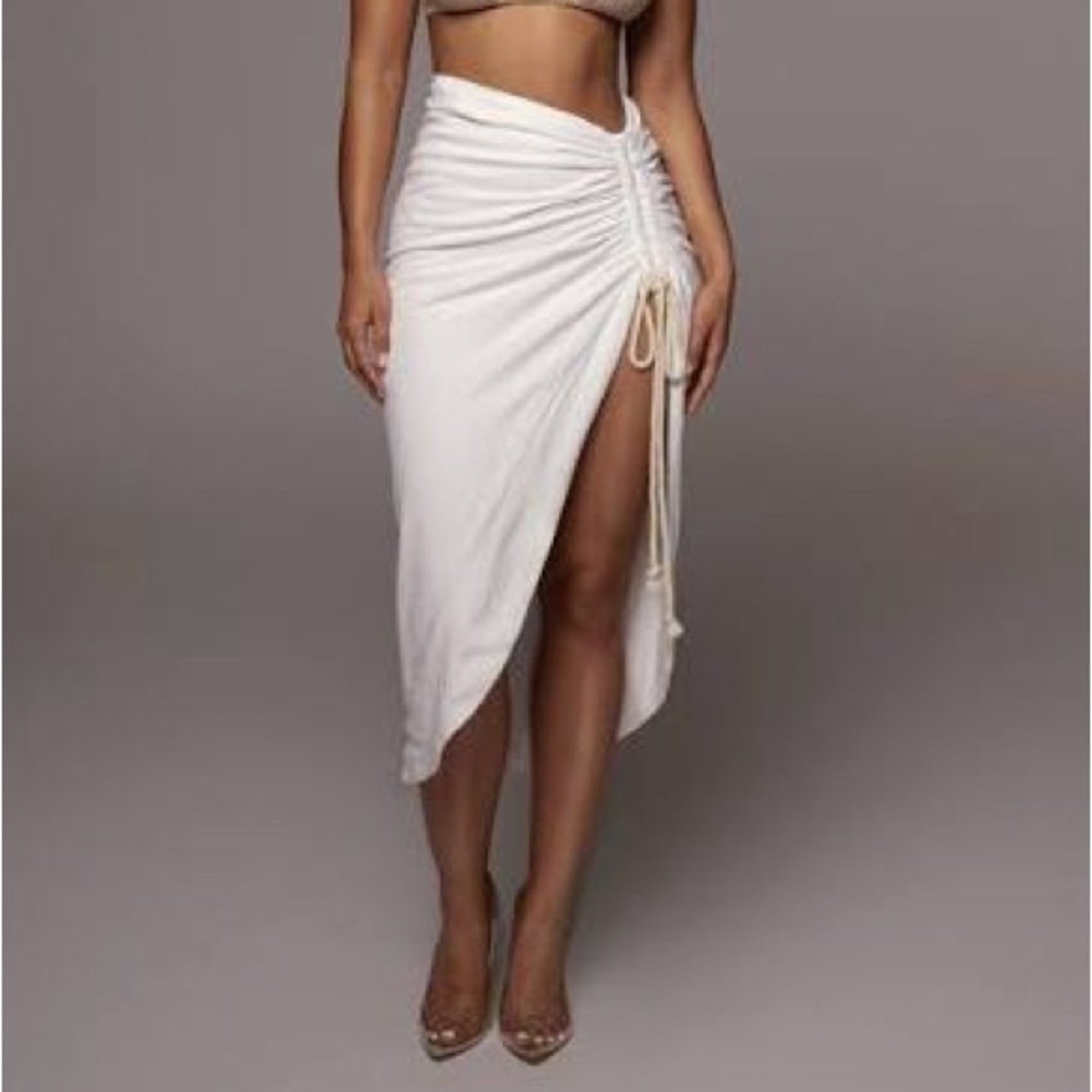 Blue wrap skirt